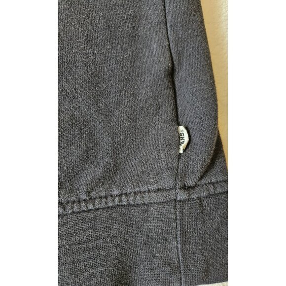 Vans Sweatshirt Womens Large Black Long Sleeve Pullover Checker Sleeve - Picture 3 of 13